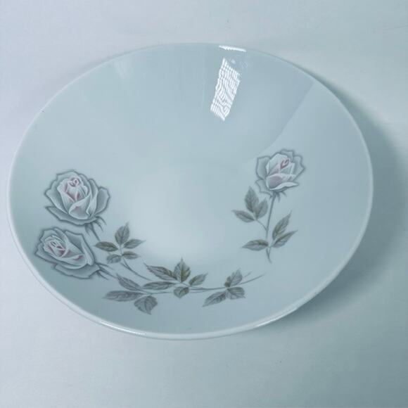 Noritake Edenrose Round Vegetable Serving Bowl Gray/Pink/White Roses VTG - Picture 11 of 11